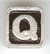 1 9mm Silver Slider - Letter "Q"